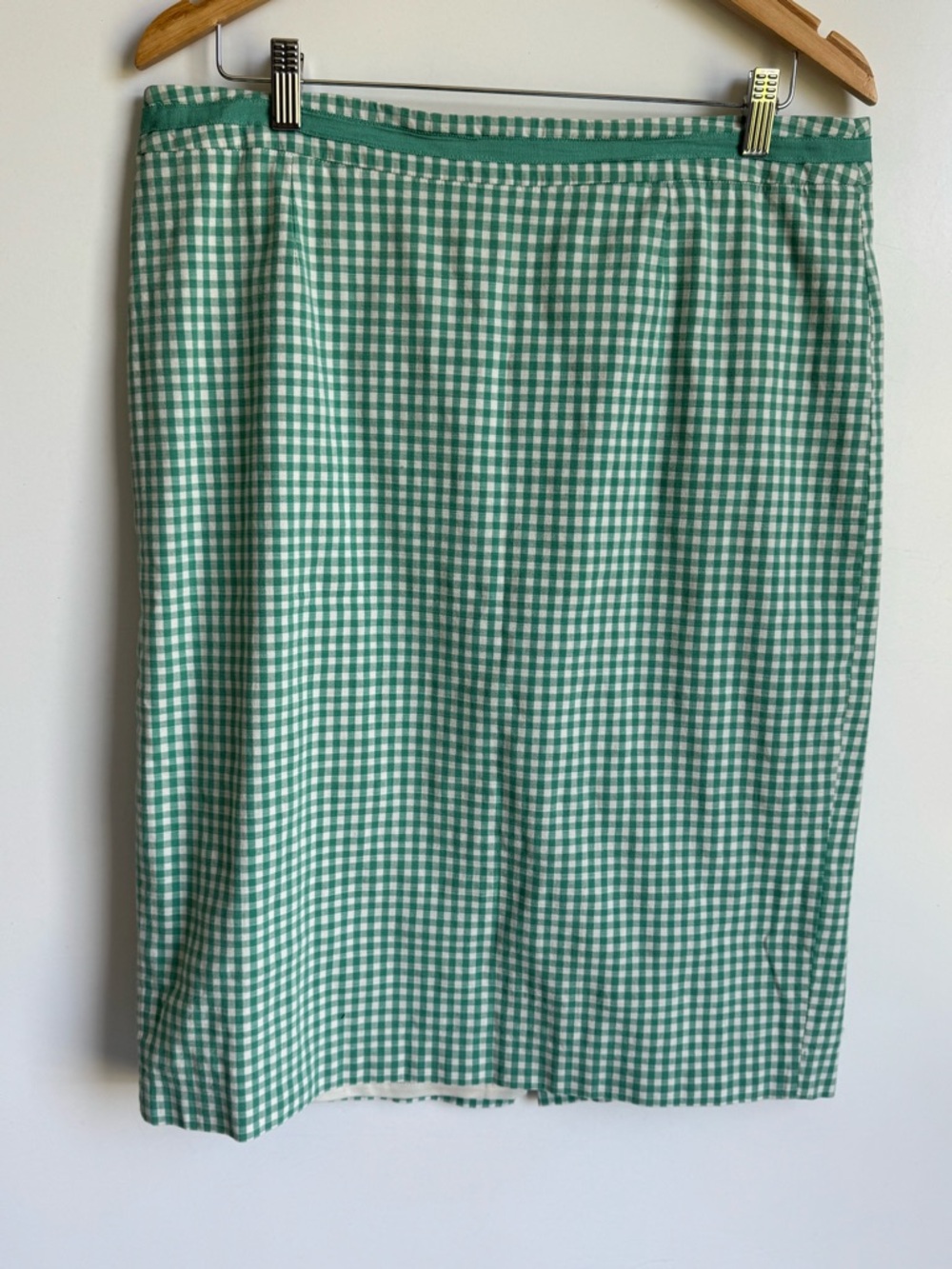 Boden Green and White Gingham Pencil Skirt 😎